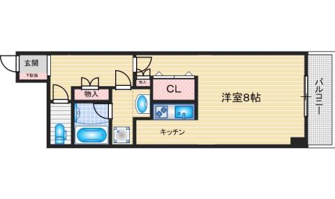 山崎第13マンション(1K/6階)の間取り写真