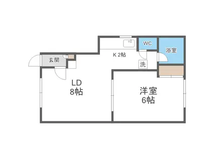 野口マンション(1LDK/1階)の間取り写真