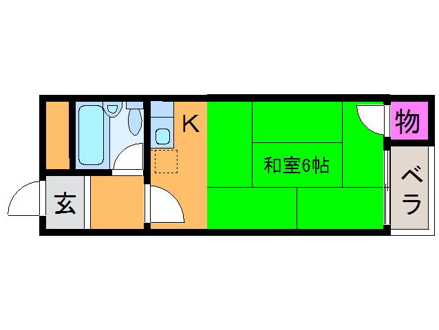 鈴木マンション(ワンルーム/2階)の間取り写真