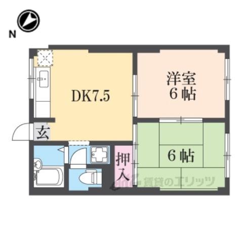 FROM27(2DK/1階)の間取り写真