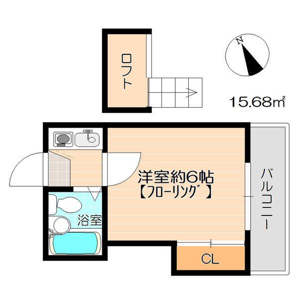 ボナール金山(1K/1階)の間取り写真