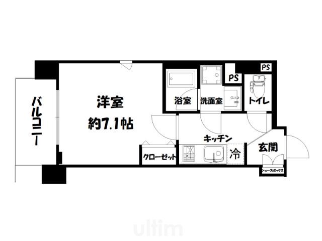 アスヴェル京都市役所前II(1K/8階)の間取り写真