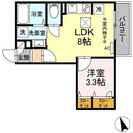 BRIGHTSII(1LDK/3階)の間取り写真