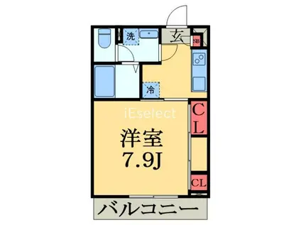 リブリ・MYU(1K/1階)の間取り写真