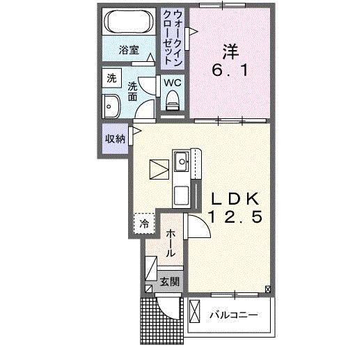 アザレアT I(1LDK/1階)の間取り写真