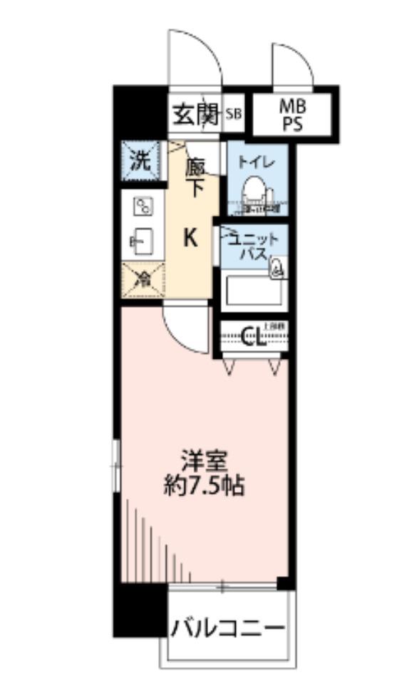メインステージ練馬II(1K/8階)の間取り写真