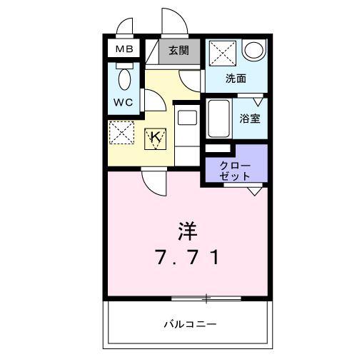 さくらテラス(1K/1階)の間取り写真