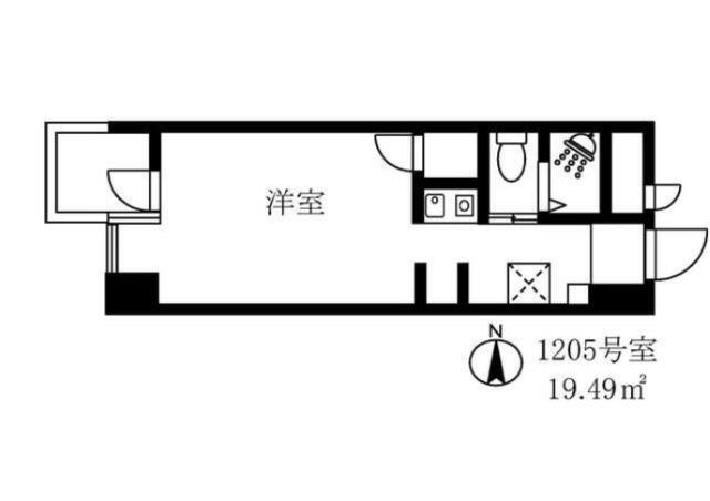 アーツ白河(ワンルーム/12階)の間取り写真
