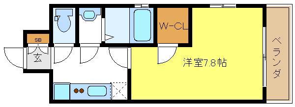 AXIS天神ノ森(1K/9階)の間取り写真