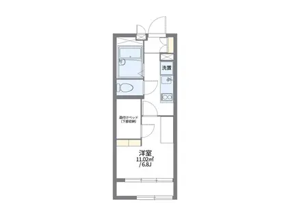 レオパレスオトーヌ(1K/1階)の間取り写真