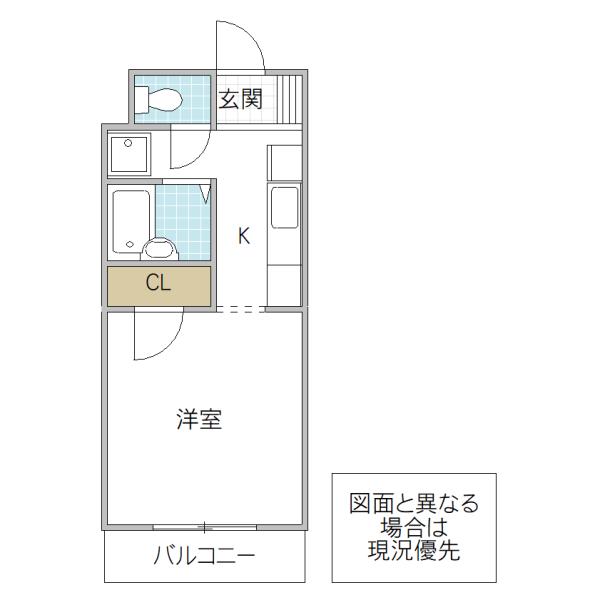 グレイスコート(1K/1階)の間取り写真
