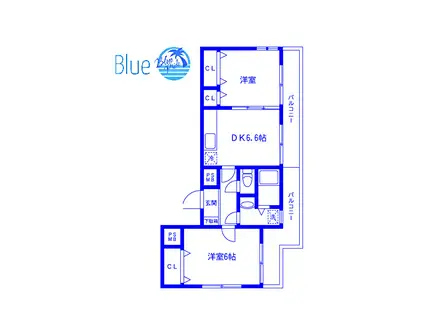 RURISO(2DK/2階)の間取り写真