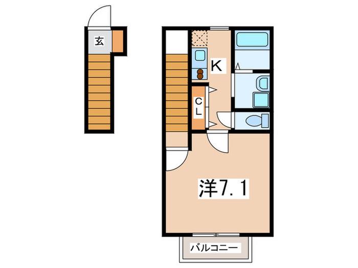 アムールYUKI(1K/2階)の間取り写真