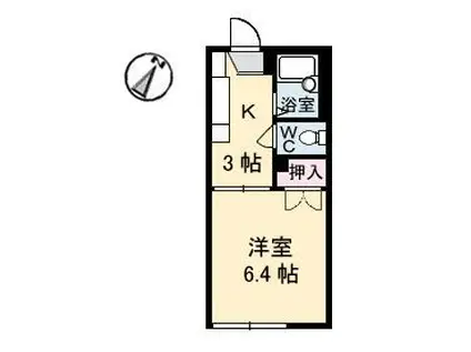 カーサ大成(1K/1階)の間取り写真