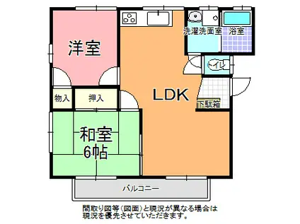 コーポジュン(2LDK/2階)の間取り写真