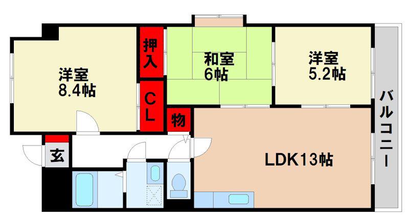 セトルヌーヴォ(3LDK/3階)の間取り写真