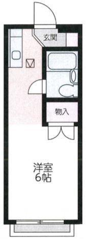 ハイツ松風(ワンルーム/2階)の間取り写真