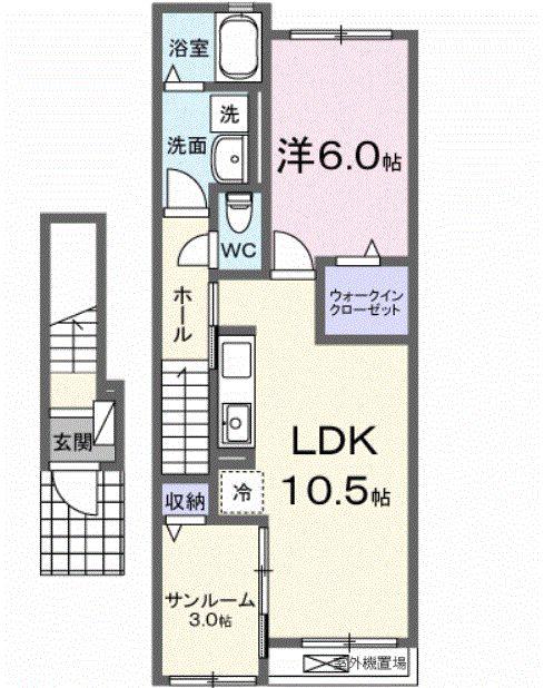 ＪＲ信越本線 安茂里駅 徒歩16分 2階建 新築(1LDK/2階)の間取り写真