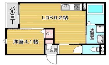 TS岡上の町(1LDK/3階)の間取り写真