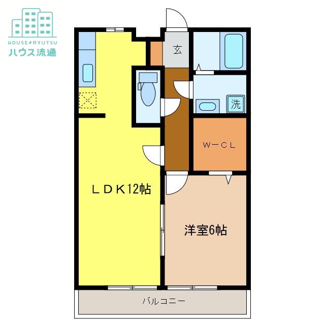 セイシェル・大山B(1LDK/3階)の間取り写真