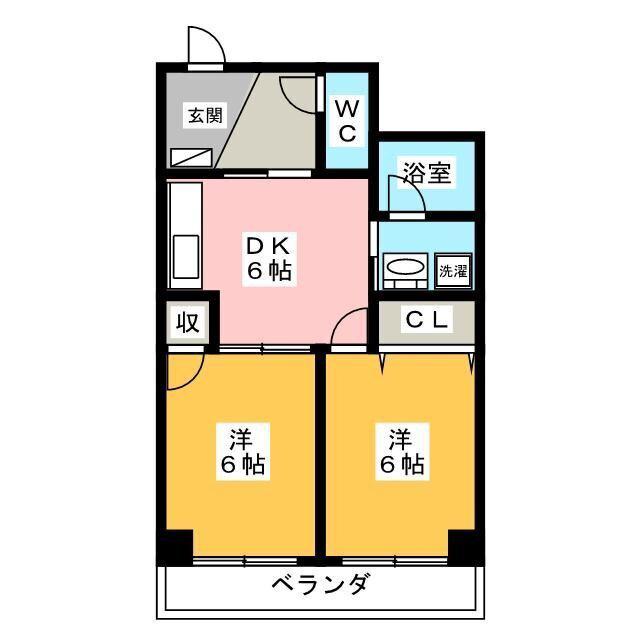 シャルマン(2DK/4階)の間取り写真