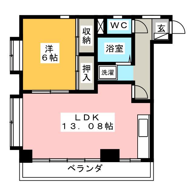 PIA駅北(1LDK/2階)の間取り写真
