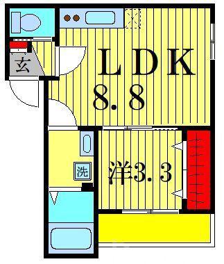 ルアナメゾン馬橋01(1LDK/1階)の間取り写真