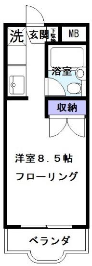 ゴールドファイブ成城(ワンルーム/3階)の間取り写真