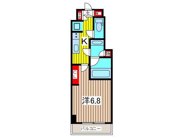 ザ・パークハビオ川口(1K/8階)の間取り写真