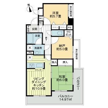 ライオンズシティ田無(2SLDK/2階)の間取り写真