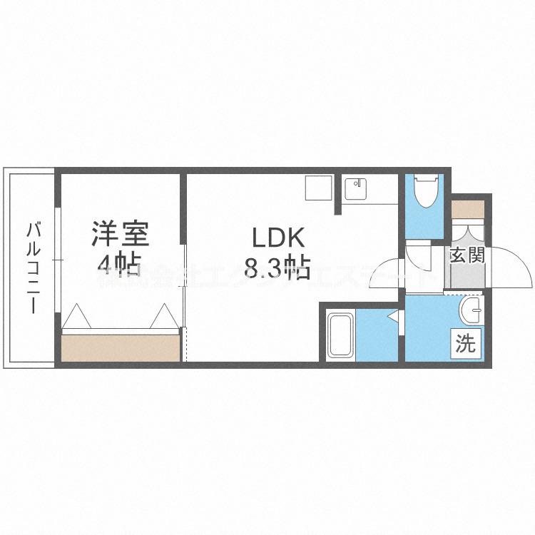 H-MAISON御幣島II(1LDK/2階)の間取り写真