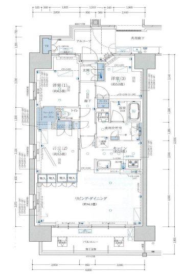 クラッシィハウス京都六地蔵ブライトタワー(3LDK/18階)の間取り写真