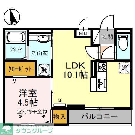 グレイス(1LDK/2階)の間取り写真