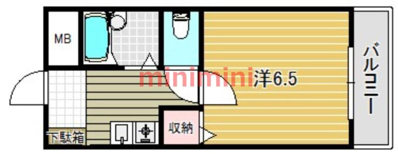 サンロレア2号館(1K/2階)の間取り写真