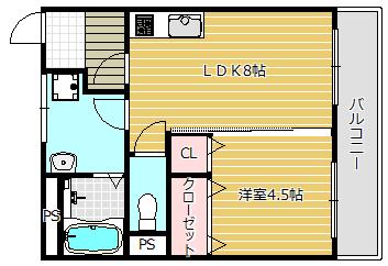 加美駅前コーポ(1LDK/1階)の間取り写真