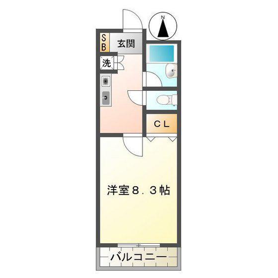 マンションハルカ(1K/2階)の間取り写真