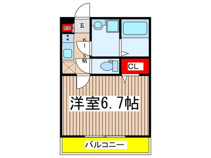 PARK WOOD 柿生(1K/3階)の間取り写真