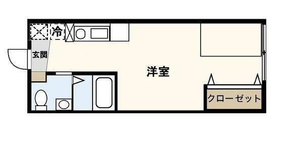 モーリスI(ワンルーム/3階)の間取り写真