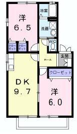 水木コーポIII(2DK/2階)の間取り写真