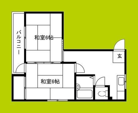 GRANDマンション巽南(2DK/3階)の間取り写真