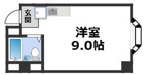 サンプラザ今里VI番館(ワンルーム/1階)の間取り写真