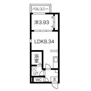 PATINA烏森(1LDK/1階)の間取り写真