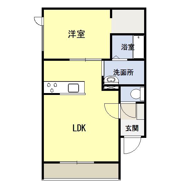 ラ・パーチェ東(1LDK/3階)の間取り写真