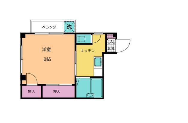 メゾン砂山(1K/2階)の間取り写真