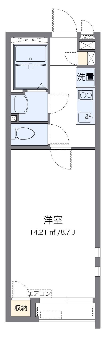 フィークス(1K/1階)の間取り写真