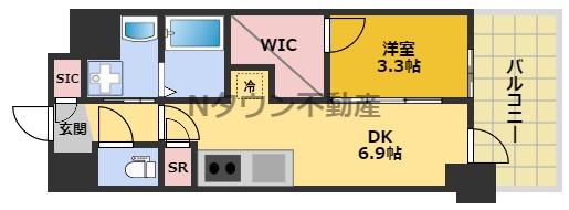エステムコート名古屋新栄Vラポール(1DK/7階)の間取り写真