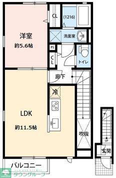 アムールアンバー(1LDK/2階)の間取り写真