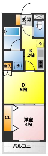 日神デュオステージ川越新宿町(1DK/8階)の間取り写真