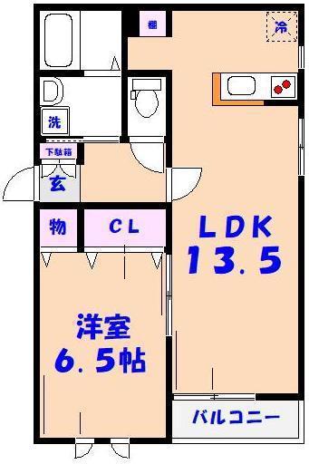 ボヌール・マ・メゾン(1LDK/1階)の間取り写真