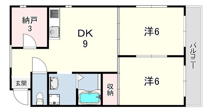 1996HERA(2LDK/2階)の間取り写真